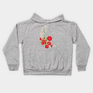 Red Roses and Poppies Ornament Kids Hoodie